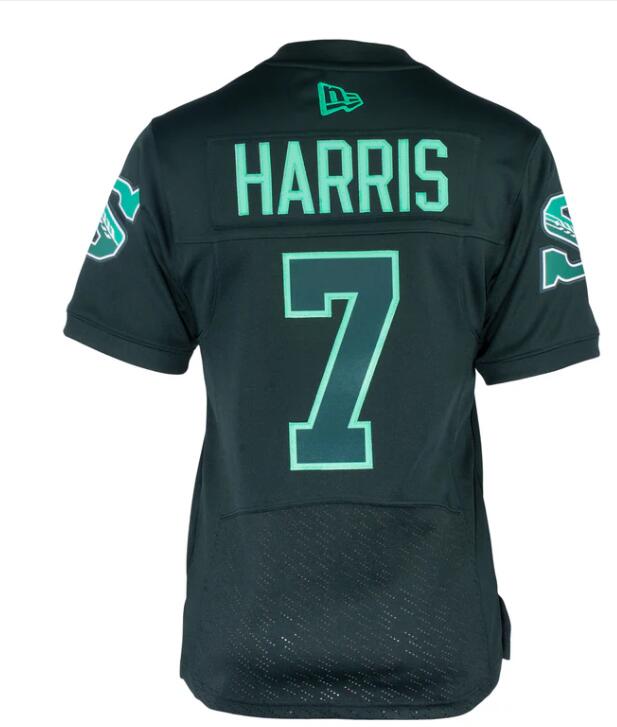NCAA Men CUSTOM  Saskatchewan Roughrider #7 HARRIS NATION ALT black JERSEY->customized ncaa jersey->Custom Jersey